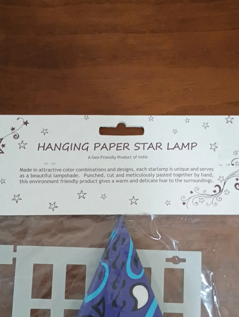 Hanging Paper Star Lamps, Blue, Set Of 3 - New!